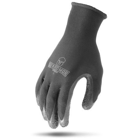Lift Safety CRINKLE LATEX PALM Black 13g Polyester Knit Glove with Latex Palm  XLRG G15PCL-K1L